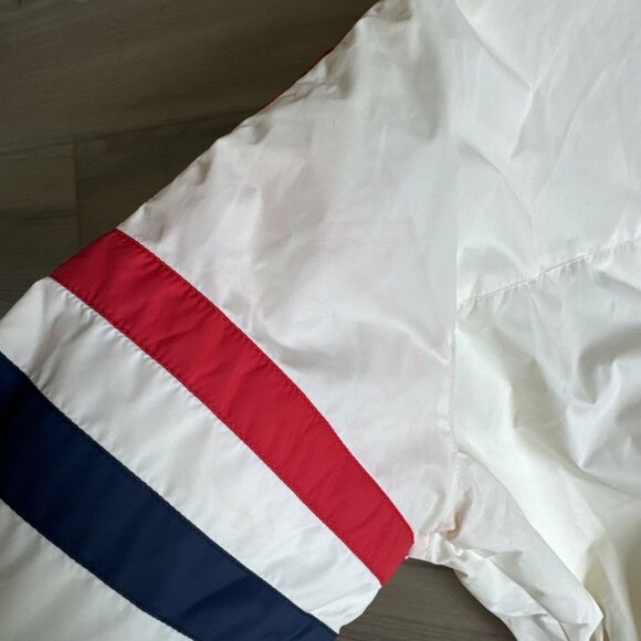 Vintage Descente One Piece Shell Snow Ski Suit Women's Sz M Cream Red‎ Blue New - Picture 14 of 14